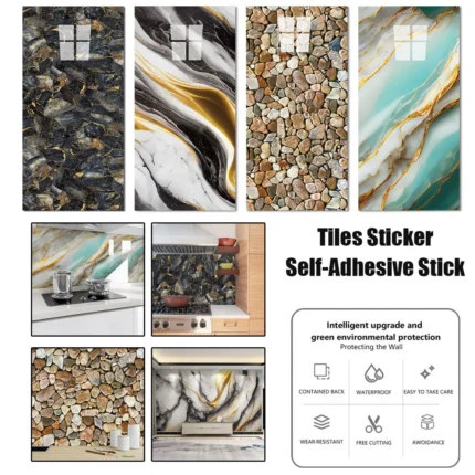 10/50pcs Sticker Wall Imitation Marble DIY Waterproof for Living Room Bedroom Kitchen Background Wall Decoration 30cm x 60cm